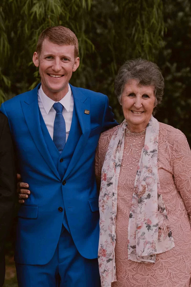 Kurt Duvel (Highbury Class of 2001), and Sheila Hendrie (grandmother)